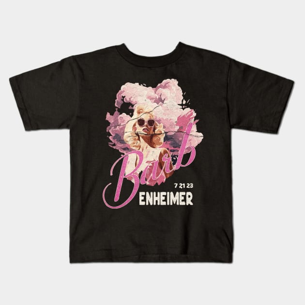 barb enheimer barbie oppenheimer 2023 Kids T-Shirt by edongskithreezerothree